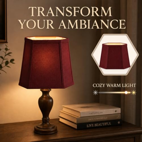 10× 13 × 11Inch Wine‑Red Lampshade (Red wine imitation silk fabric)