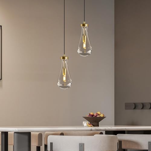 Raindrop Pendant Light Fixtures of 2 Lights (Gold / 2 Head)