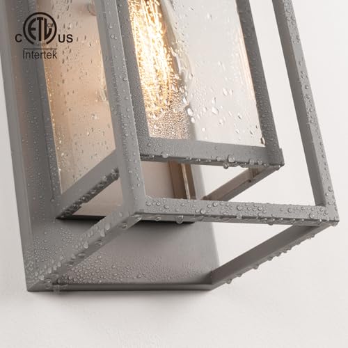 14" Modern Outdoor Porch Wall Light (Matte Gray / 14-inch)