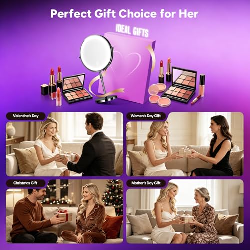 30X Magnifying Makeup Mirror with Lights (Black)