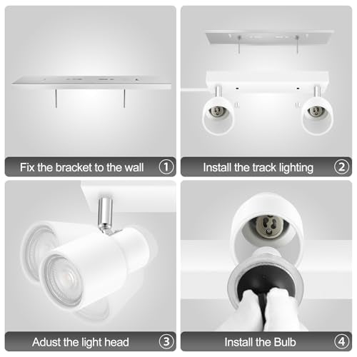 Plug in Track Lighting Fixtures Ceiling (White / 11.8" 2-Light Track Lighting)