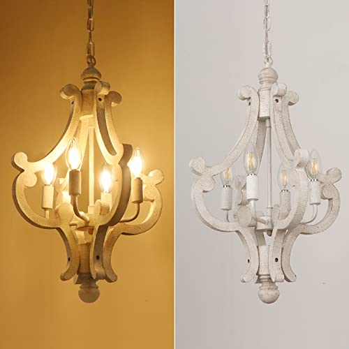 Farmhouse Chandelier (4 Lights Antique White)
