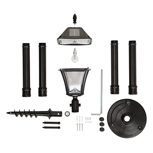 Baytown II Bulb Solar Lamp Post Light Kit 77 (Black Traditional Design + Post)