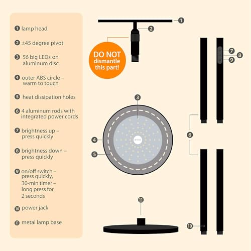 Floor Lamp Modular 71 in Tall Pole Light (Warm light Black)