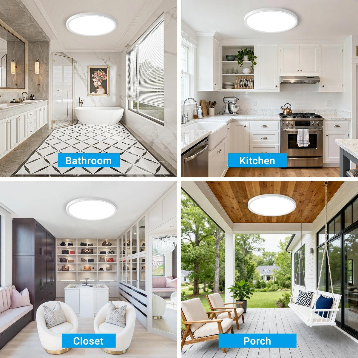LED Flush Mount Ceiling Light (White / 15 Inch-1pack)