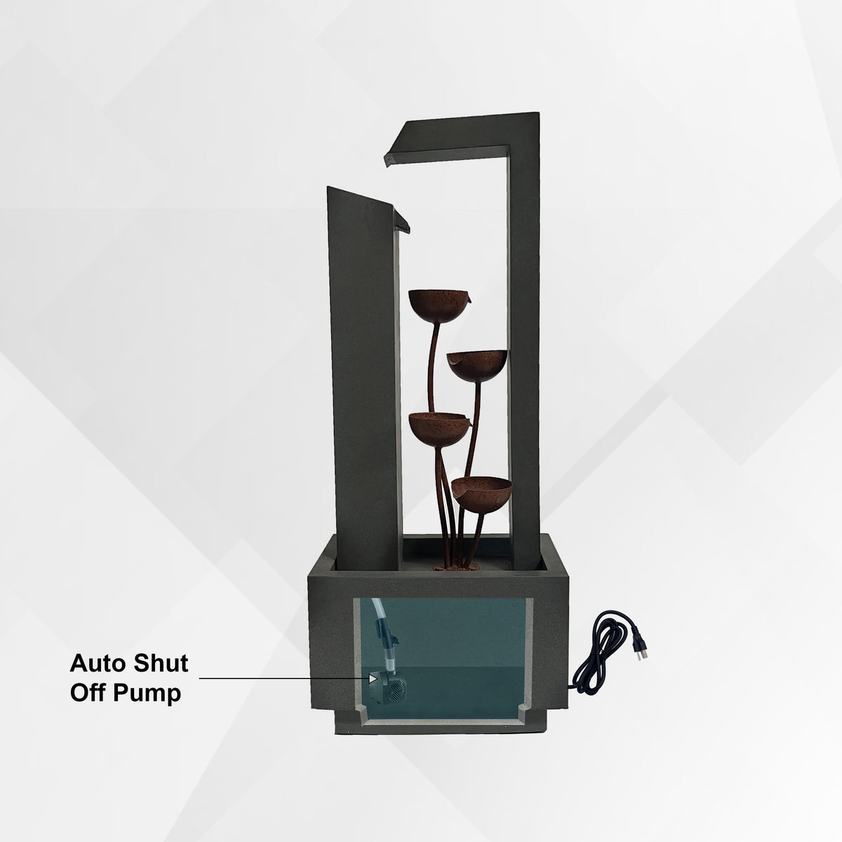 38 Inch Freestanding Sculptural Metal Multi (Gray and Bronze)