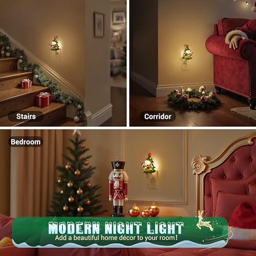 Christmas Tree & Snowman Night Light (Christmas tree and snowman-3000K / 1 Pack)