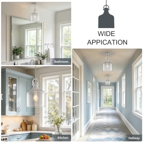 15" H Brushed Nickel Large Pendant Lights Kitchen Island Lighting (Brushed Nickel)