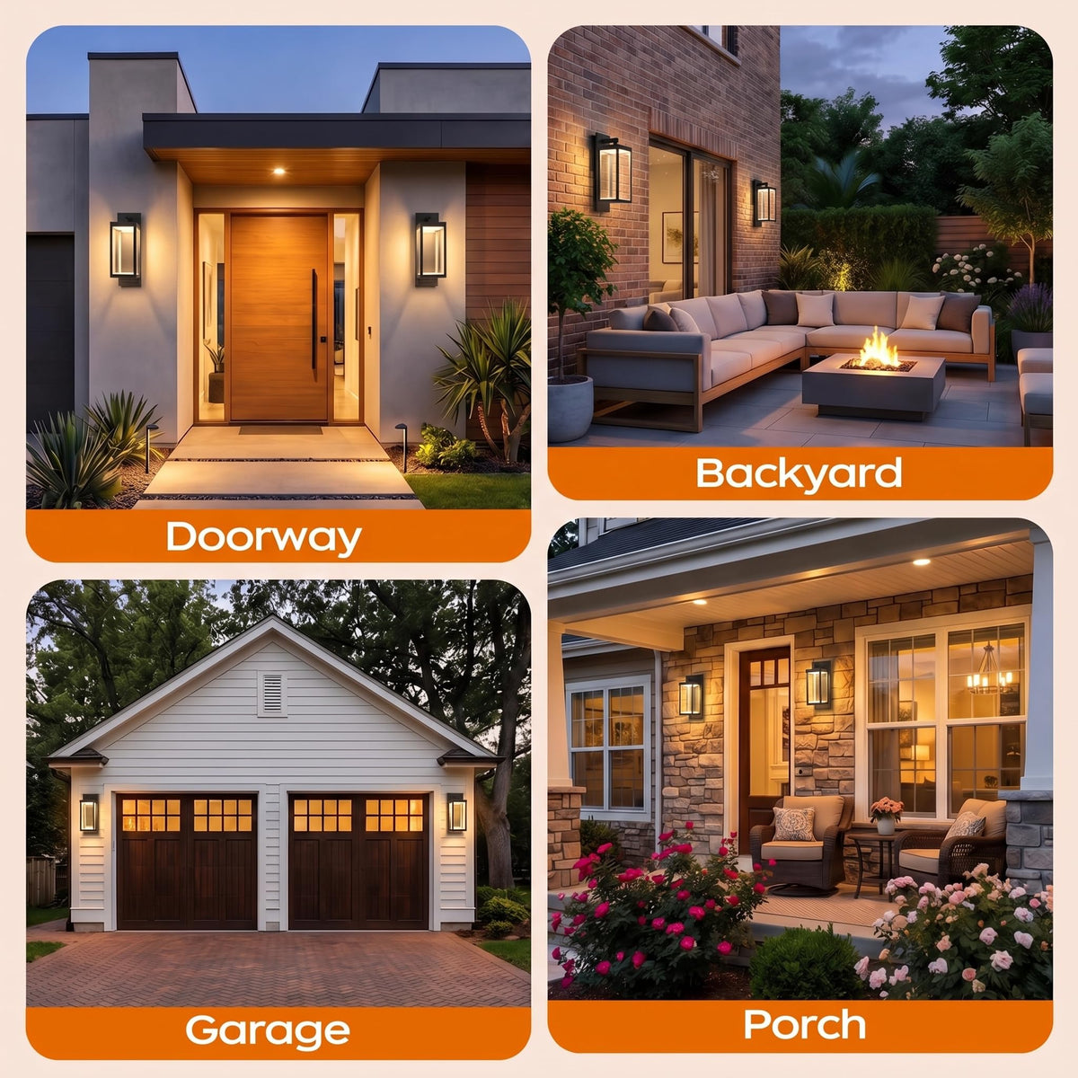 Outdoor Wall Lights (Black)