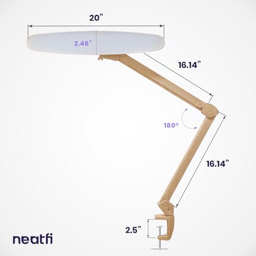 LED Desk Lamp (Brown Wood / Non-CCT with Clamp)