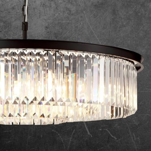 Modern Crystal Chandelier Light Black&Chrome