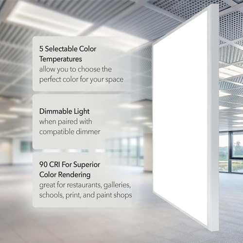 2'x4' 5500 Lumen 6 Pack LED Flat Panel (White 6 Pack / 2x4 Feet)