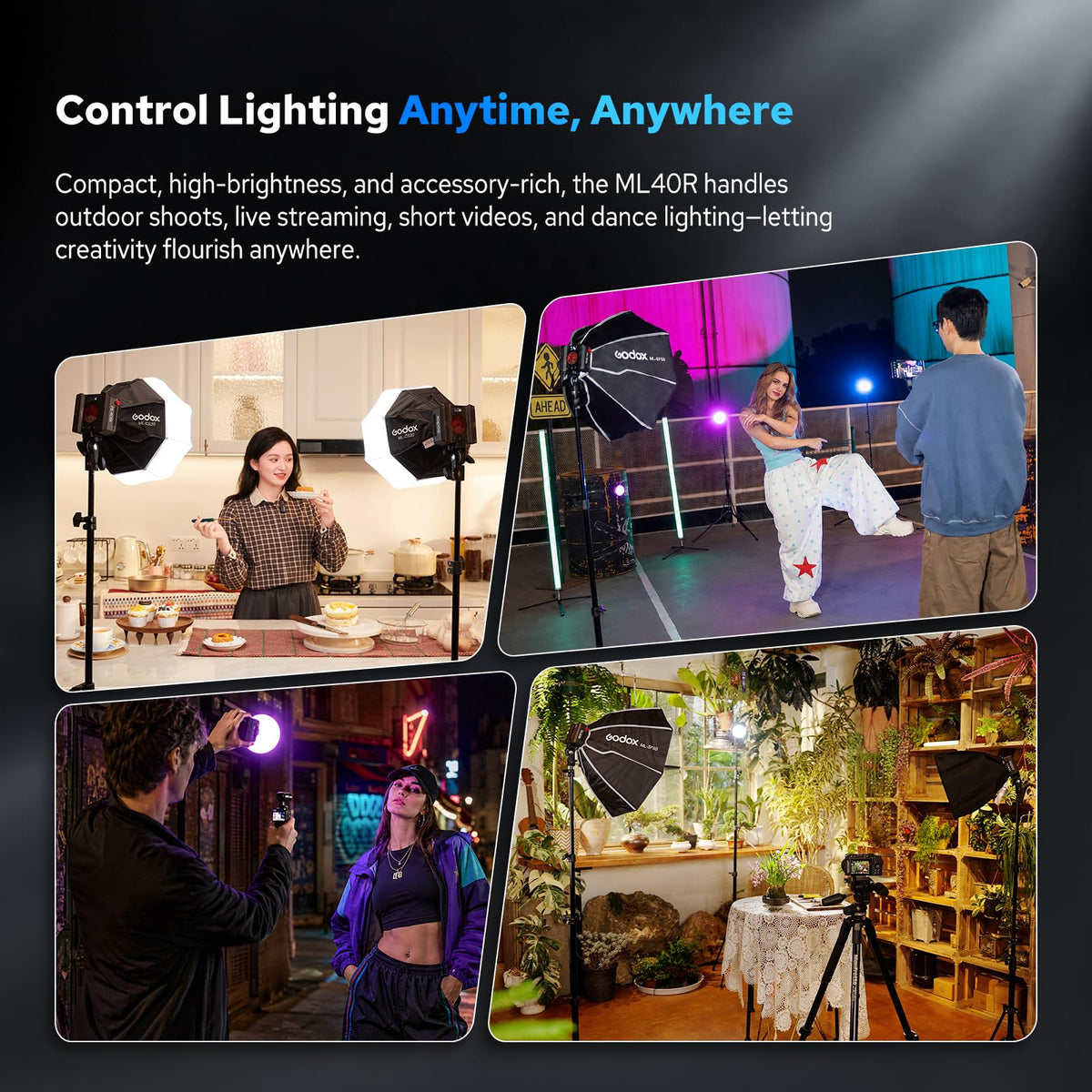 ML40R Mini RGB COB Video Light 40W