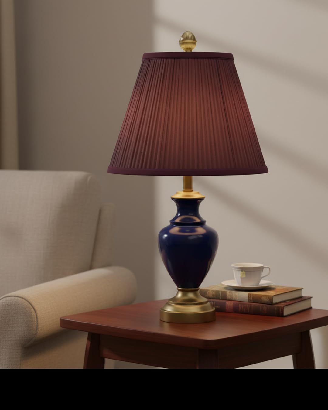 33052 Hardback Empire Transitional Spider Lamp Shade (Burgundy)