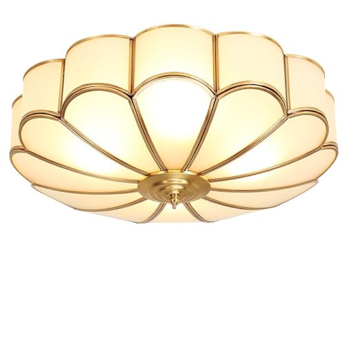 Mid Century Brass Flush Mount Ceiling Light