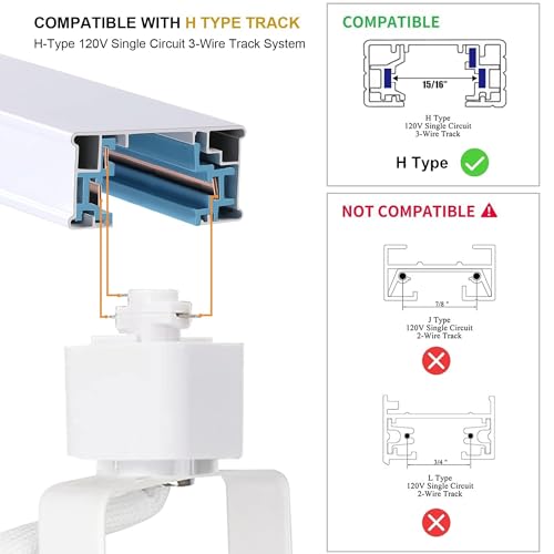 Track Lighting with GU10 3CCT Dimmable Replaceable Bulbs White 8 Heads (White)