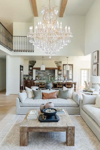 Gold Large Crystal Chandelier (24-Light/Gold)