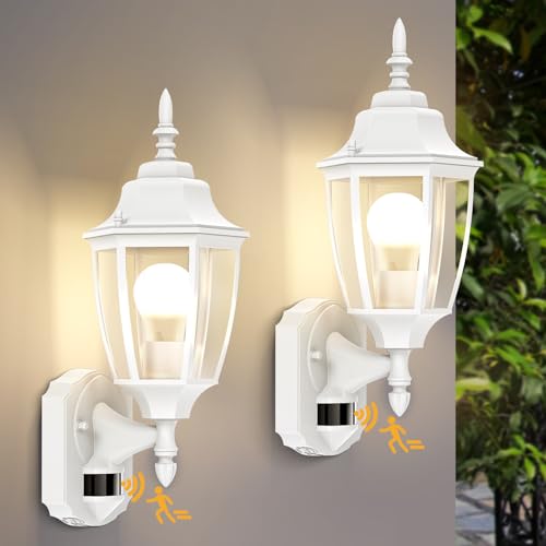 Motion Sensor Outdoor Wall Lights (White / 1 Pack)