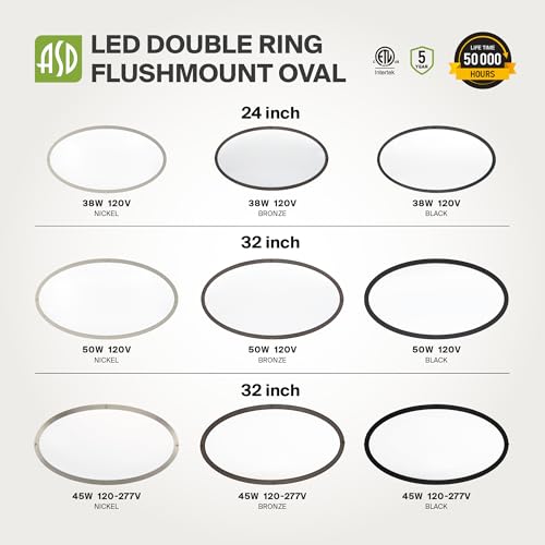 LED 32" Oval Flush Mount Lighting (Oil-Rubbed Bronze)