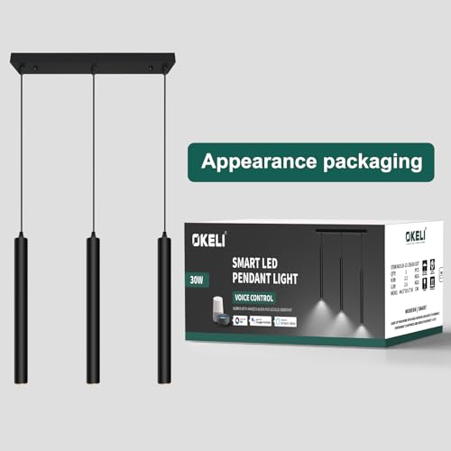 Modern Smart 3 (Black Square-Smart / 15.7inch-1p-3 lights)