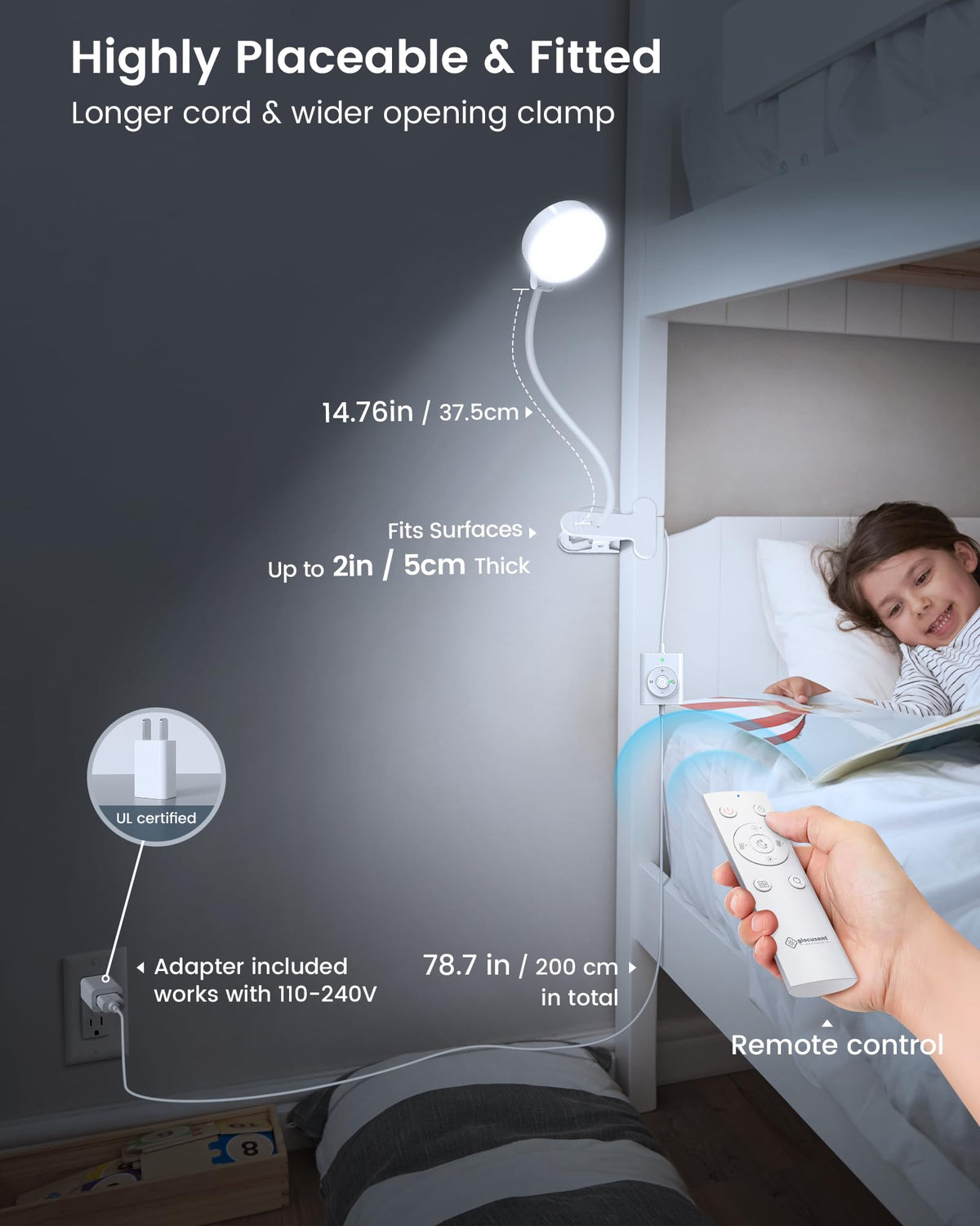 5W Desk Lamp with Remote (White with Remote)