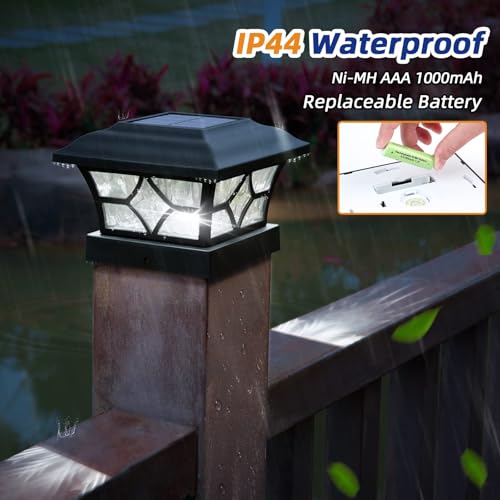 4x4 Solar Post Cap Lights 16 Pack (Black / 16 Pack)