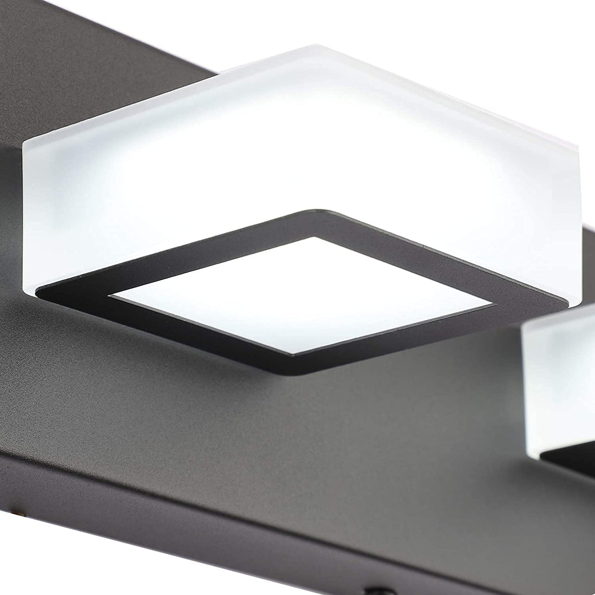 6 Lights LED Modern Dimmable Matte Black Vanity Light Acrylic Modern Vanity Wall Light Over Mirror Dimmable Bathroom Vanity Lighting Fixtures 6000K Cool White Light (Black-Dimmable / 40.4 inch)