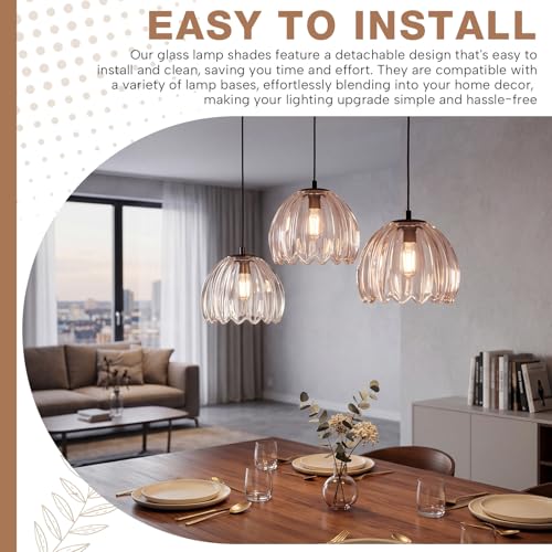 2 Pcs Glass Tulip Lamp Shade (Clear)