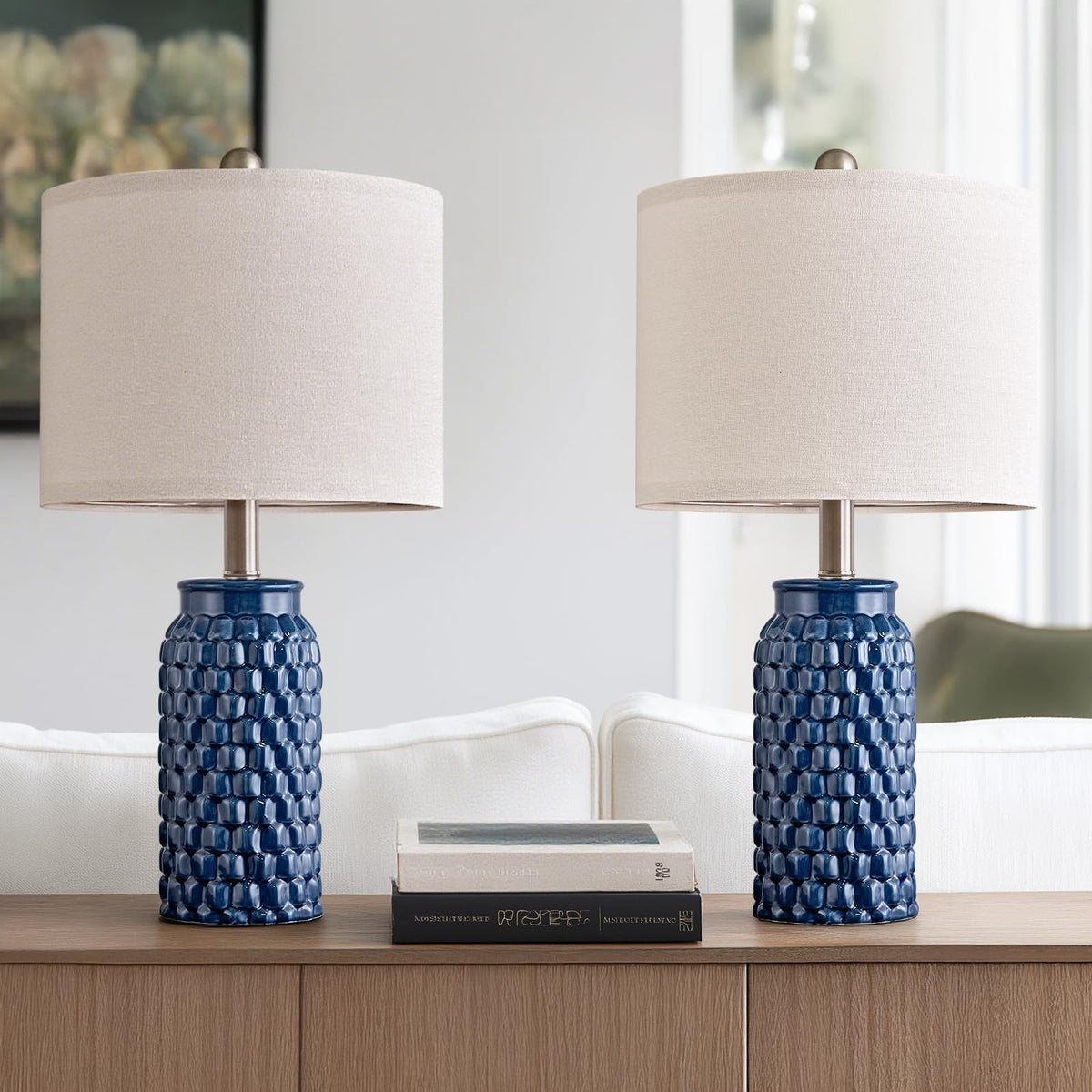 20.5" Small Bedside Lamps Set of 2 (20.5" Small - Blue)