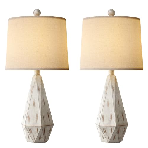 23'' Farmhouse Table Lamps Set of 2 (Medium - Washed White)