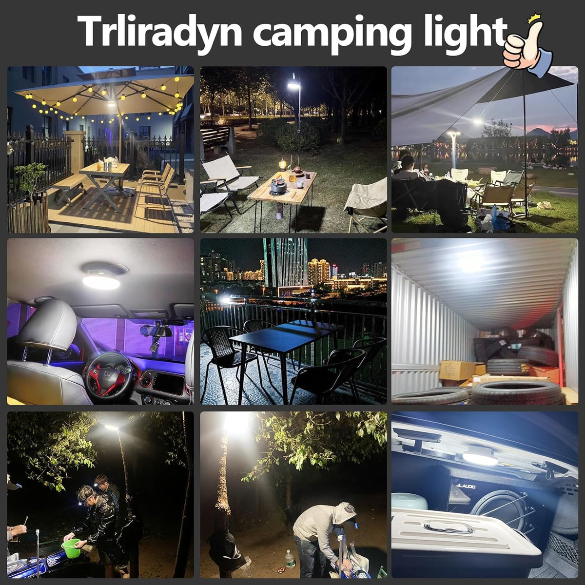 Transparent 40W 5000LM Camping Light (40W 2pcs(Clear))