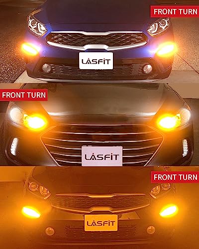 T3 1157 LED Bulb Amber Built In Resistor Yellow Turn Signal CANBUS Error Free 500% Bright Blinker 1157A 1157NA 2057 2357 2357A 7528 1034 BAY15D Front DRL Parking Light Anti Hyper Flash (Amber / 1157)