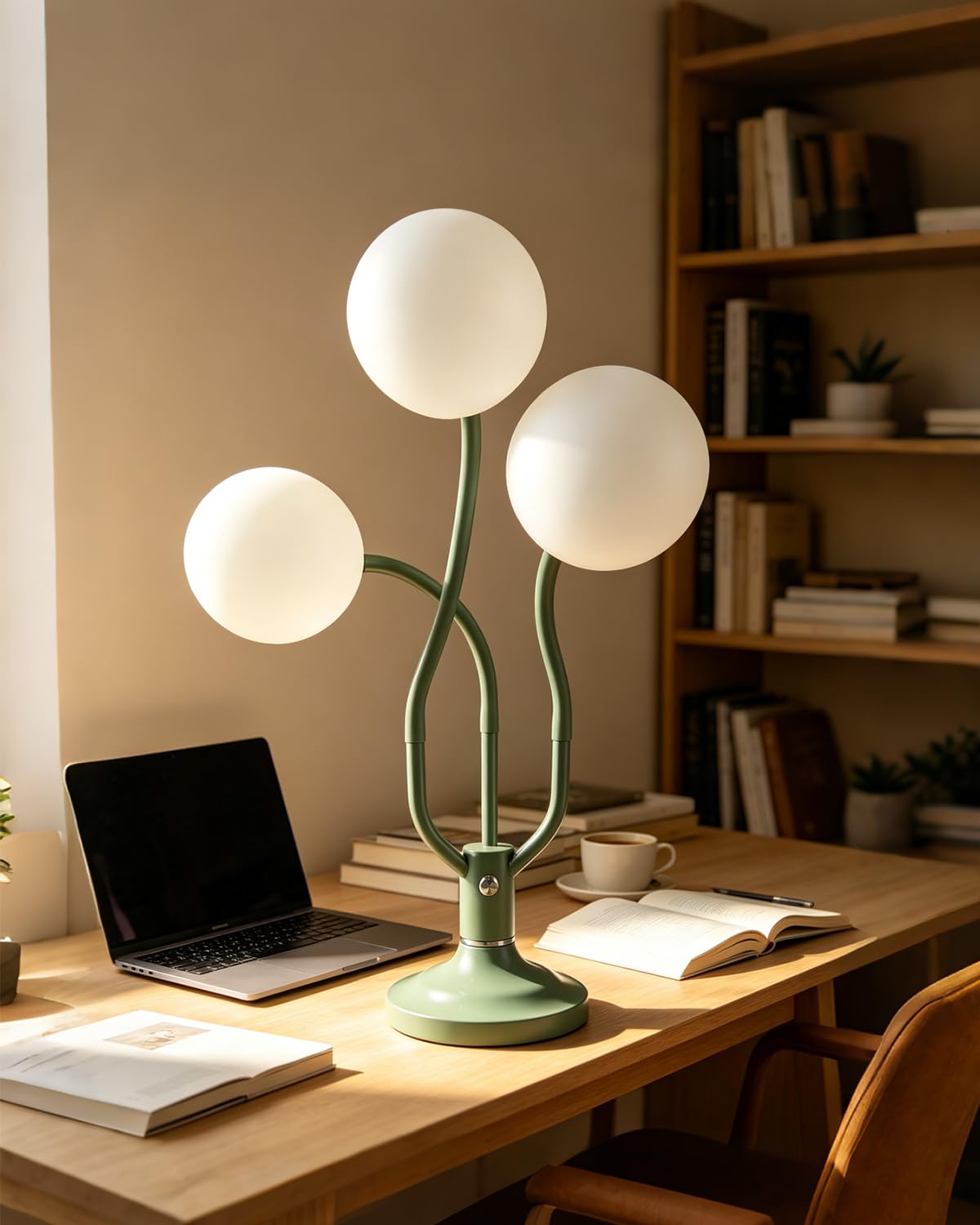 Globe Green Table Lamp Dimmable Magic DIY Arms G9 Bulbs Included (13-Green-Globe-3U-Magic DIY Arms)