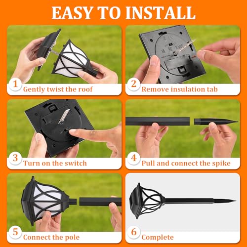 Solar Lights Outdoor Waterproof (8 Pack / Flame)