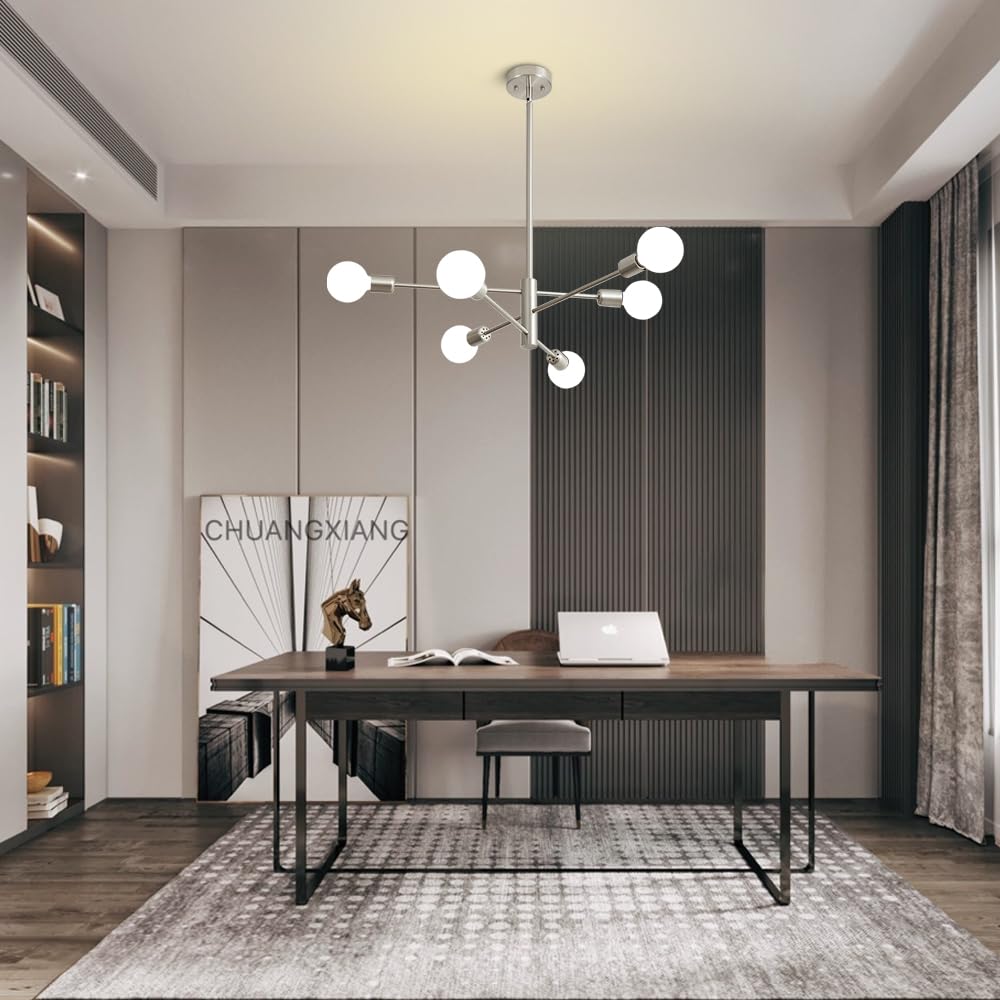 Chandeliers for Dining Room Brushed Nickel 6Light Modern Kitchen Chandelier (Brushed Nickel / 6-light)