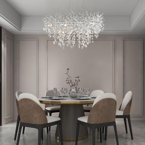 47" Silver Tree Branch Chandelier (Silver / Round-D47.2")
