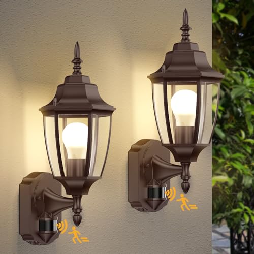 Motion Sensor Outdoor Wall Lights (Bronze / 1 Pack)