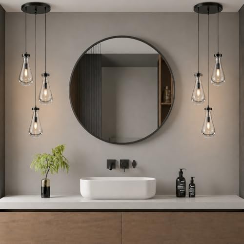Raindrop Pendant Light Fixtures of 3 Lights (Black / 3 Head)
