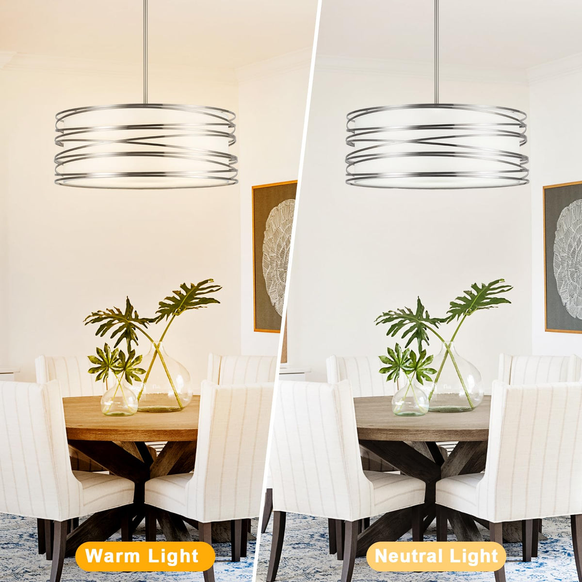 19.7" Drum Chandelier 5 (Nickel / 19.7 inch)