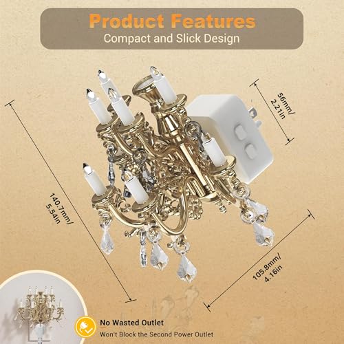 Night Lights Plug Into Wall (Chandelier-3000K / 2 Pack)