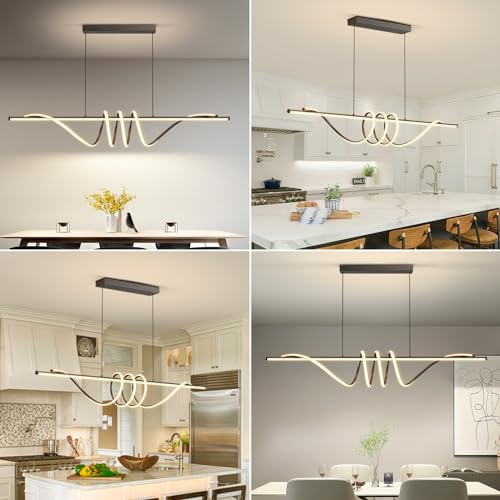 Modern Ceiling Chandelier (A-Black / 57inch)