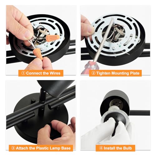5 Light Track Lighting Kit (Rotatable-5 Light-Black)
