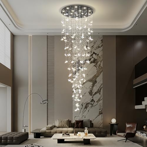 Modern Butterfly Crystal Chandelier (Black / Dia 40")