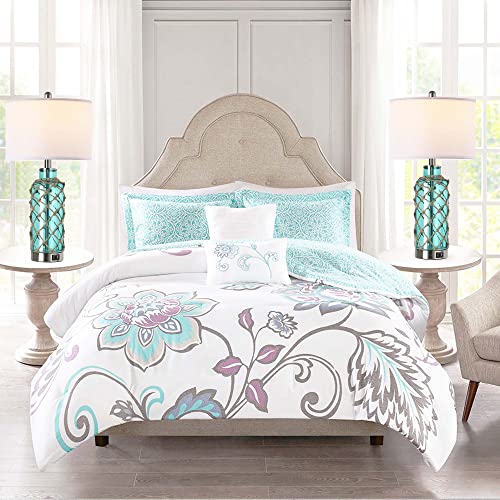 Cottage Nautical Accent Table Lamp Set of 2 (Blue Green)