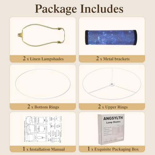 Drum Lamp Shades Set of 2 (Starry Sky)