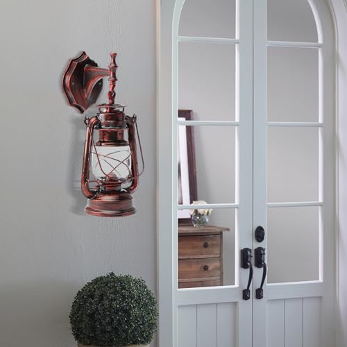 Rustic Wall Sconce Lantern Light (Red Bronze / 1pc)