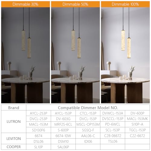 Natural Alabaster Pendant Lights for Kitchen Island White Marble Long Tube Chandelier 4000K Modern Black Ceiling Light Fixtures for Bedroom Dining Room Table Living Room Hallway (Black-NeutralLight / 13.9in-2Light)