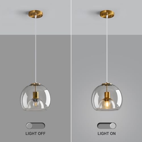 Clear Glass Pendant Light Kitchen Island (Clear(9.84 in) / 1-Pack)