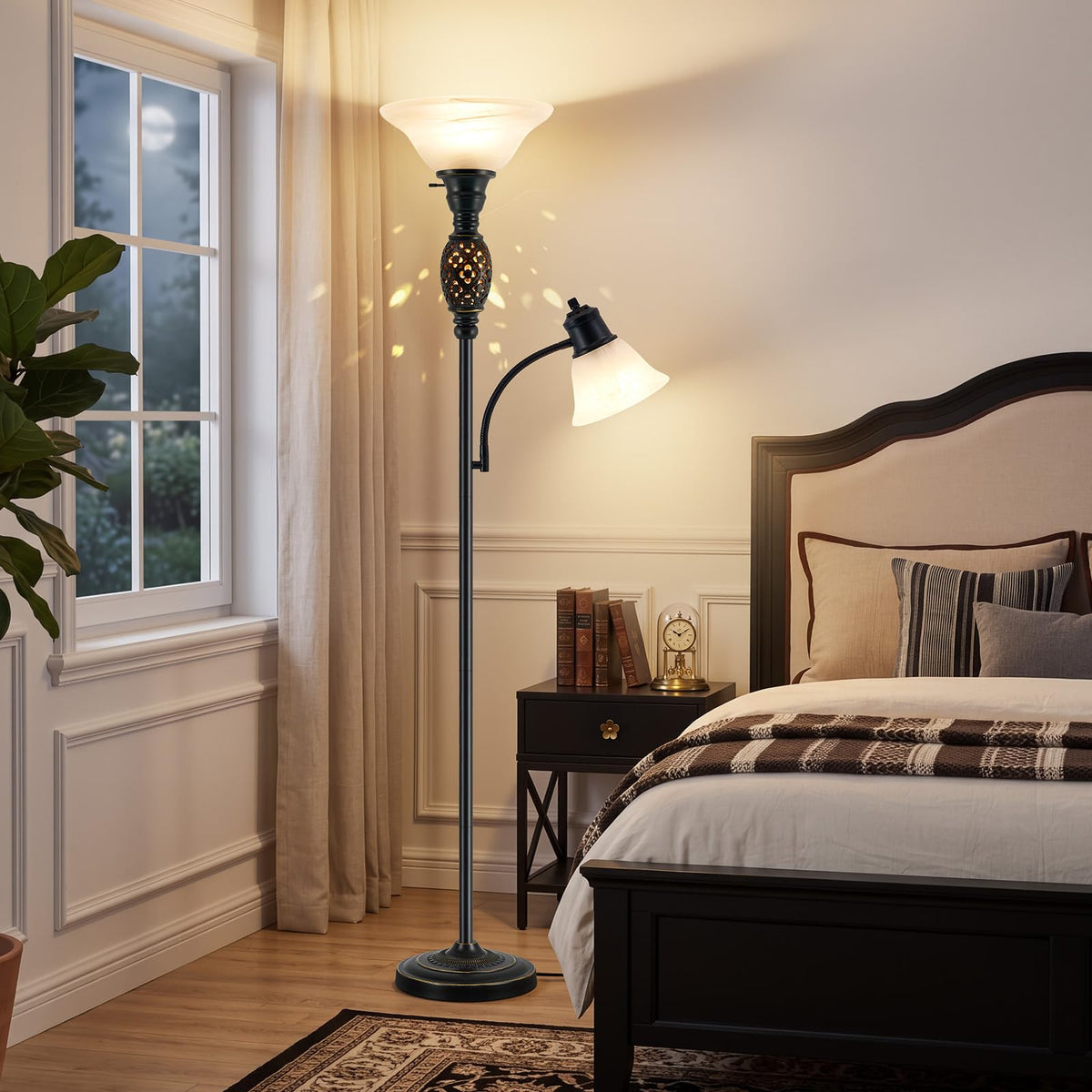70" Floor Lamp with Night Light (Black 2)
