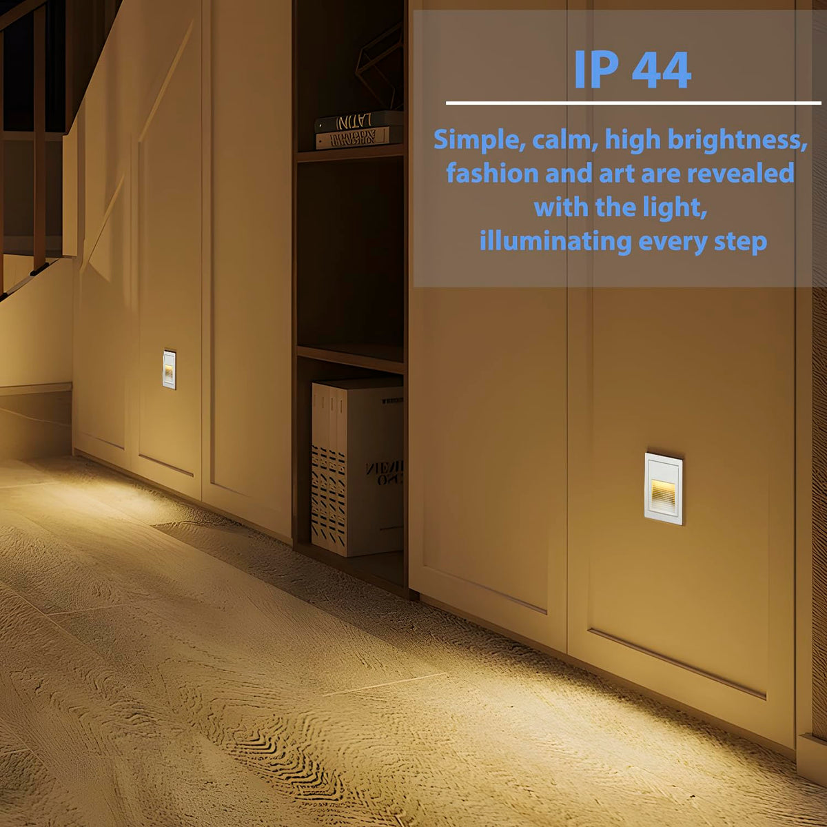 120VIndoorOutdoorRecessedStepLightsforStairWarmWhite8Pack (White)